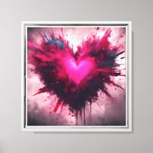 Lienzo Pequeño Corazón Rosa