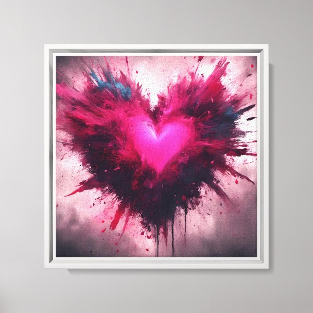 Lienzo Pequeño Corazón Rosa (Anverso)