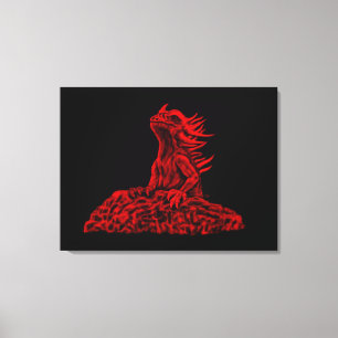 Lienzo Pequeño dragón rojo