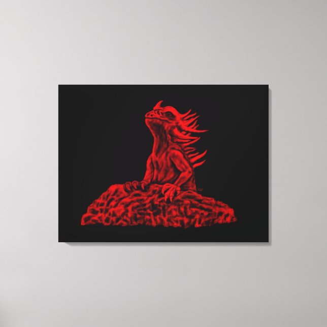 Lienzo Pequeño dragón rojo (Anverso)