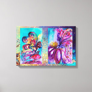 LIENZO PEQUEÑO ELF & WHIMSICAL CUTE FAIRE EN ROSA Y ORO