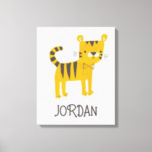 Lienzo Pequeño Hombre   Tira de remolque de tigre