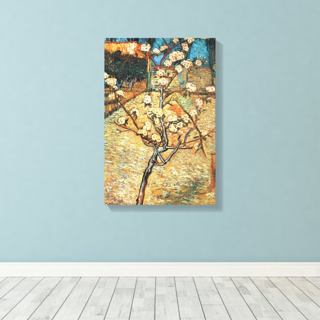 Lienzo Pequeño peral en flor de Vincent van Gogh (Insitu (piso de madera))