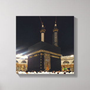 Lienzo Peregrinos del Hajj en Fajr, Kaaba, Meca, Arabia S