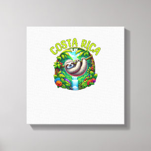 Lienzo Perezoso de Costa Rica - Camiseta de cascada de se
