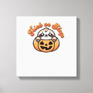 Lienzo Perezoso de Halloween Truco o Dormir Lindos Perezo