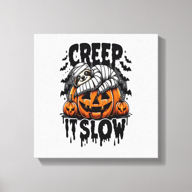 Lienzo Perezoso Lindo Feliz Halloween (Anverso)