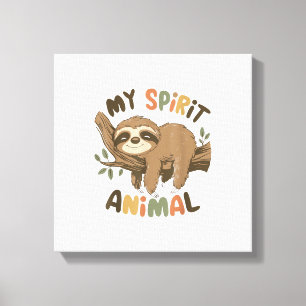 Lienzo Perezoso Mi Animal Espiritual Gráfico Perezoso Div