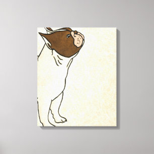 Lienzo Perfil del Bulldog francés mirando hacia arriba