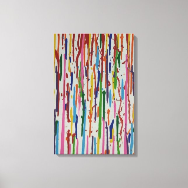Lienzo Perforación de pintura en lluvia arcoiris (Anverso)