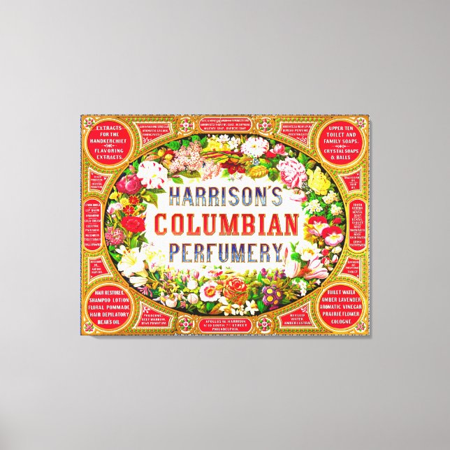 Lienzo Perfumero colombiano de Harrison 1854 (Anverso)