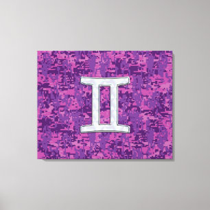 Lienzo Perla como Rótulo Gemini Zodiac en camo digital