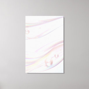 Lienzo Perla Iridescente Holográfica Flujo Líquido Abstra