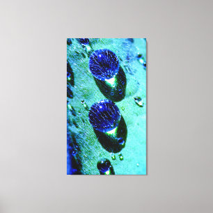 Lienzo Perlas azules del agua de las gotas de agua