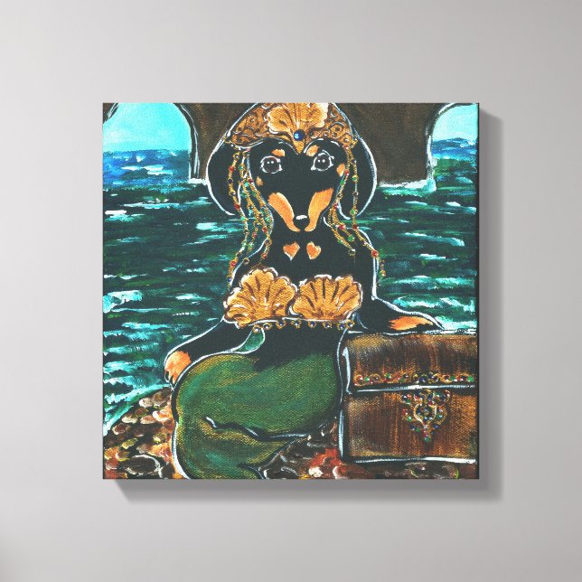 LIENZO PERRITO SALCHICHA SIRENA (Anverso)