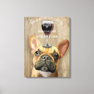 Lienzo Perro Au Vin, Bulldog francés