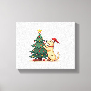 Lienzo Perro auxiliar del árbol de navidad de Labrador
