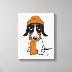 Lienzo Perro Beanie  Cute Piebald Dachshund 