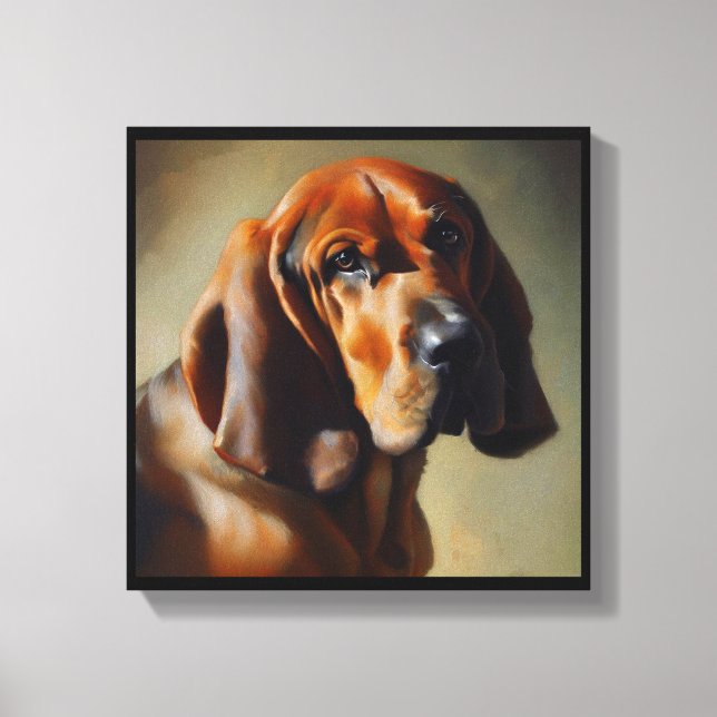 Lienzo Perro Bloodhound  (Anverso)