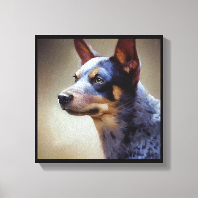 Lienzo Perro Blue Heeler  (Anverso)