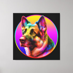 LIENZO PERRO BONITO ARCOÍRIS COLORIDO