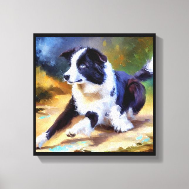 Lienzo Perro Border Collie (Anverso)