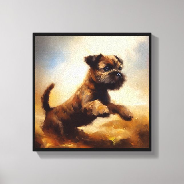 Lienzo Perro Border Terrier  (Anverso)