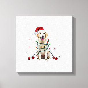 Lienzo Perro Boxer Blanco Jersey Feo de Navidad Divertido