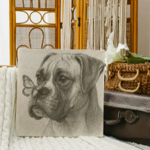 Perro Boxer con Mariposa Encuentro Suave