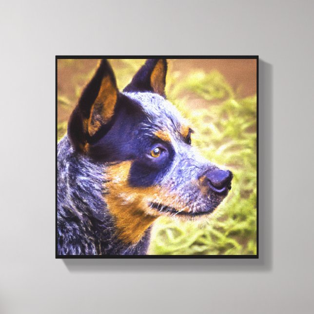 Lienzo Perro Boyero Australiano - Retrato de Perro (Anverso)
