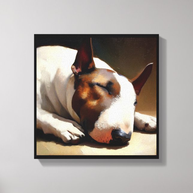 Lienzo Perro Bull Terrier  (Anverso)