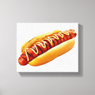 Lienzo perro caliente de SlipperyJoe's con vibra de BBQ d
