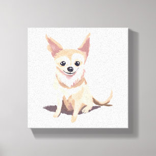 Lienzo Perro Chihuahua   Cute Dog Mascota Puppy acuarela