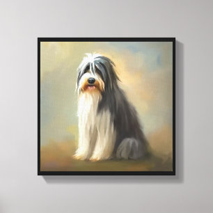 Lienzo Perro Collie Barbudo