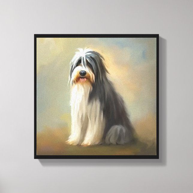 Lienzo Perro Collie Barbudo  (Anverso)