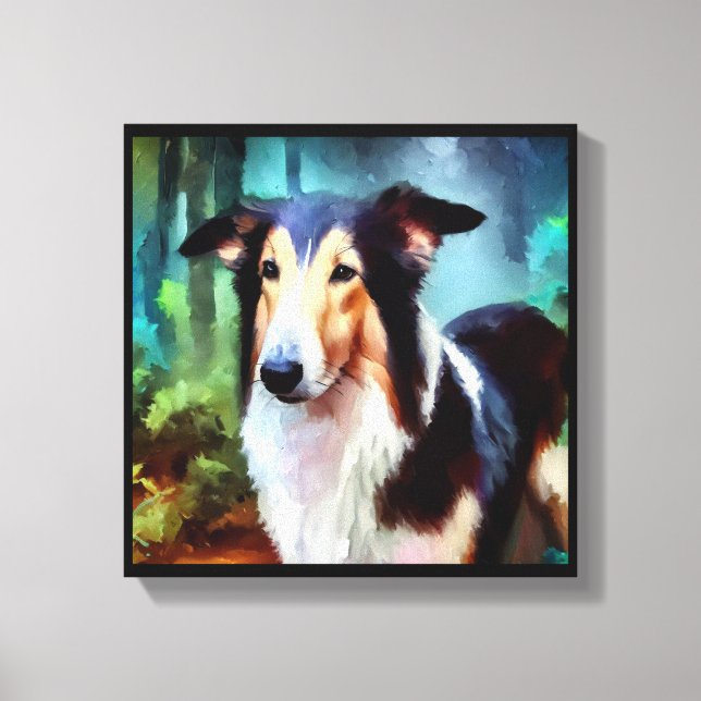 Lienzo Perro Collie Liso (Anverso)