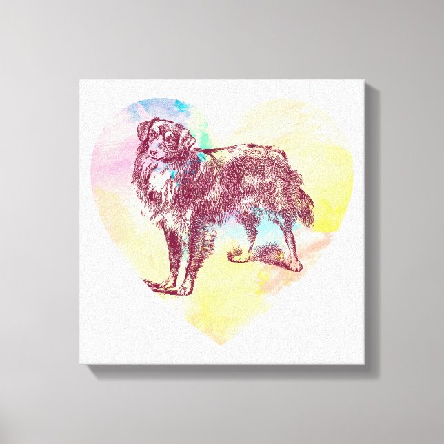 Lienzo perro collie scotch (Anverso)