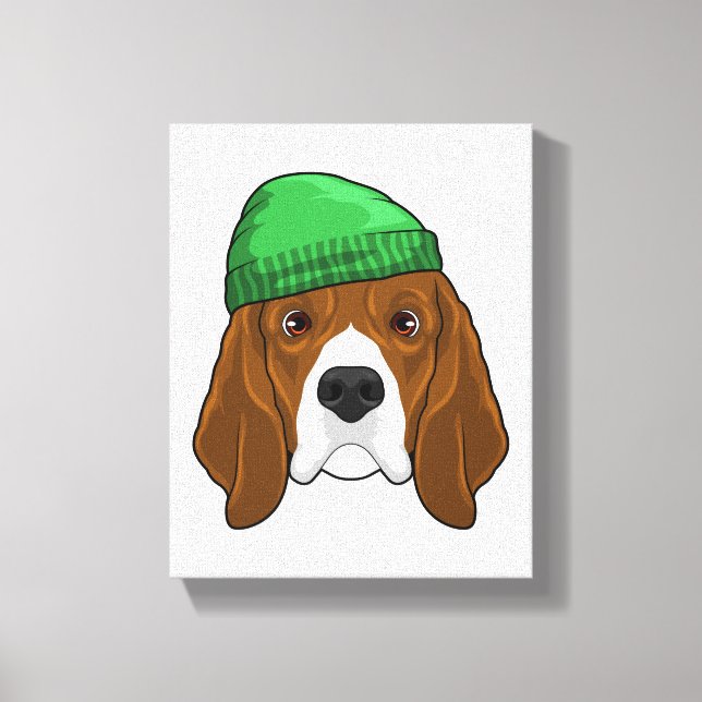 Lienzo Perro con Beanie (Anverso)