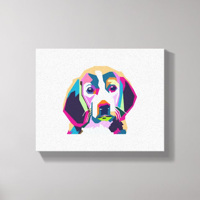 Lienzo perro con colorido (Anverso)