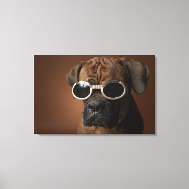 Lienzo Perro con gafas de sol (Anverso)