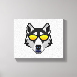 Lienzo Perro con gafas de sol - Husky siberiano