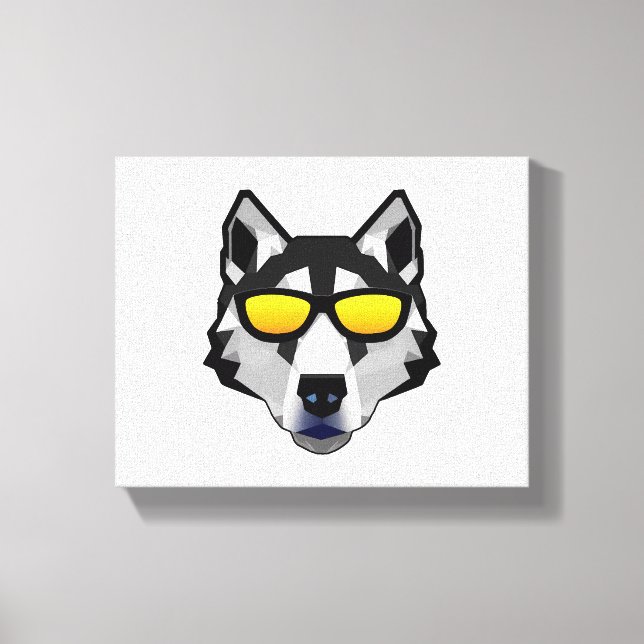 Lienzo Perro con gafas de sol - Husky siberiano (Anverso)