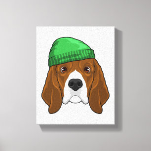 Lienzo Perro con Gorro de Lana
