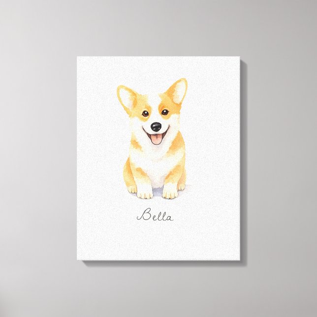 Lienzo Perro Cute Corgi (Anverso)