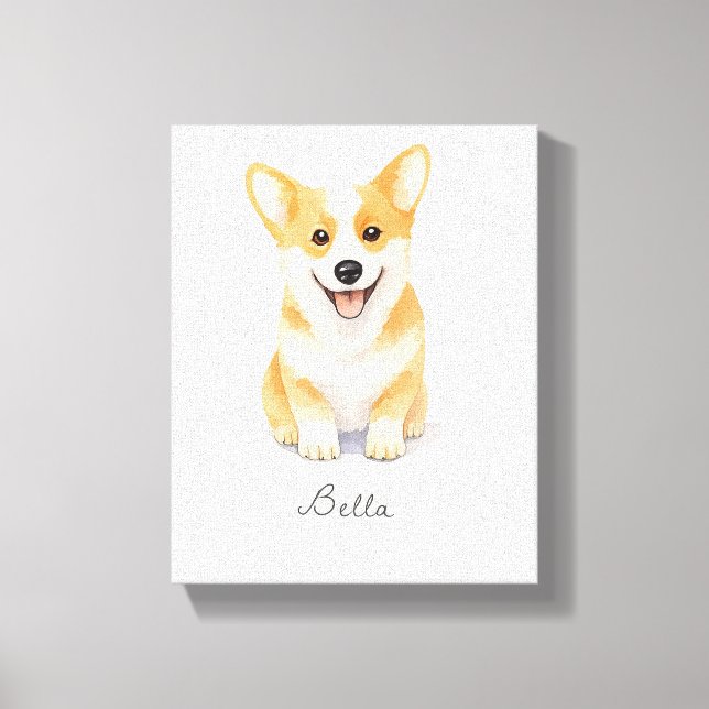 Lienzo Perro Cute Corgi (Anverso)