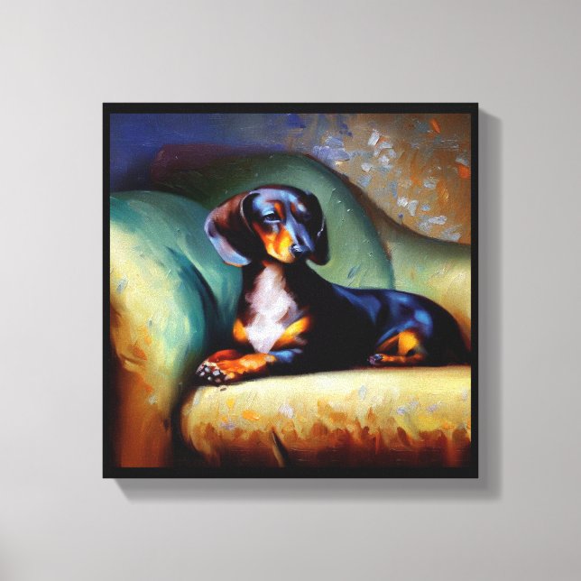 Lienzo Perro Dachshund (Anverso)