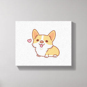 Lienzo Perro de Corgi sonriente