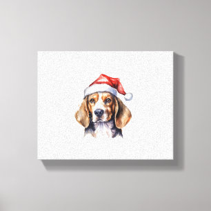Lienzo Perro de los Navidades Beagle