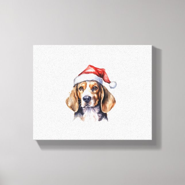 Lienzo Perro de los Navidades Beagle (Anverso)