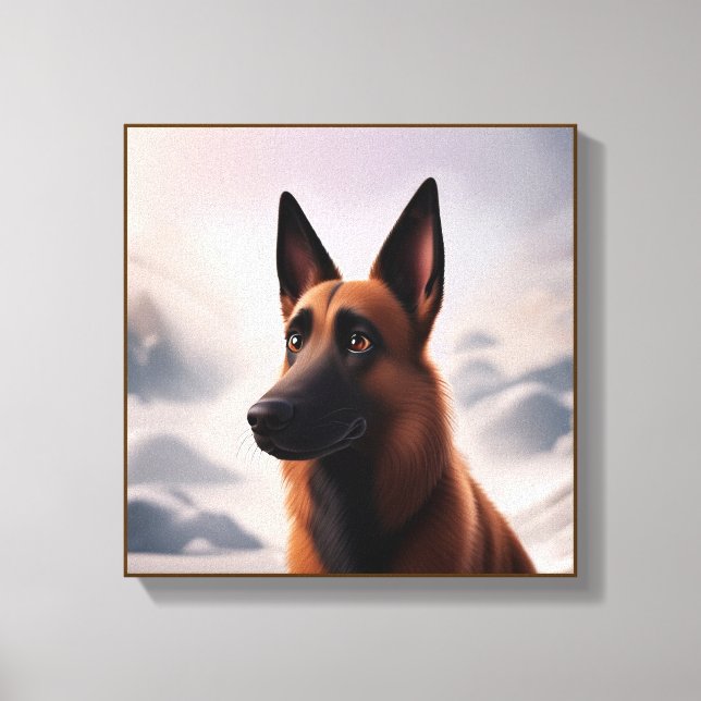 Lienzo Perro de Malinois (Anverso)